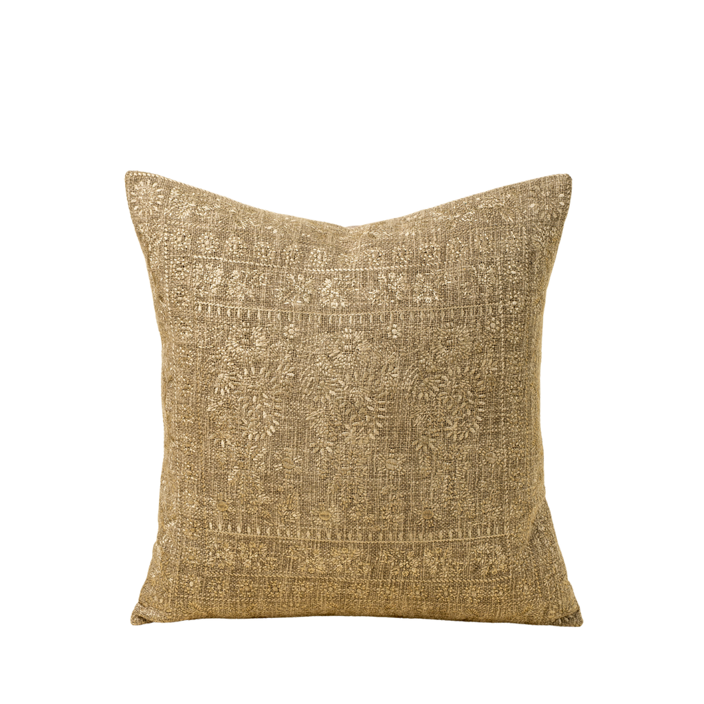 Nisha Embroidered Pillow - Sage (Two Sizes Available)