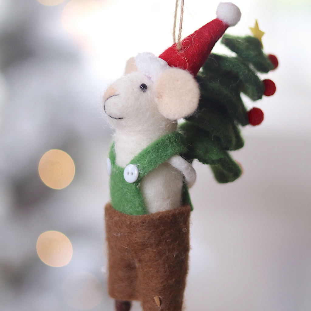 Tree Toting Tom Mouse Ornament