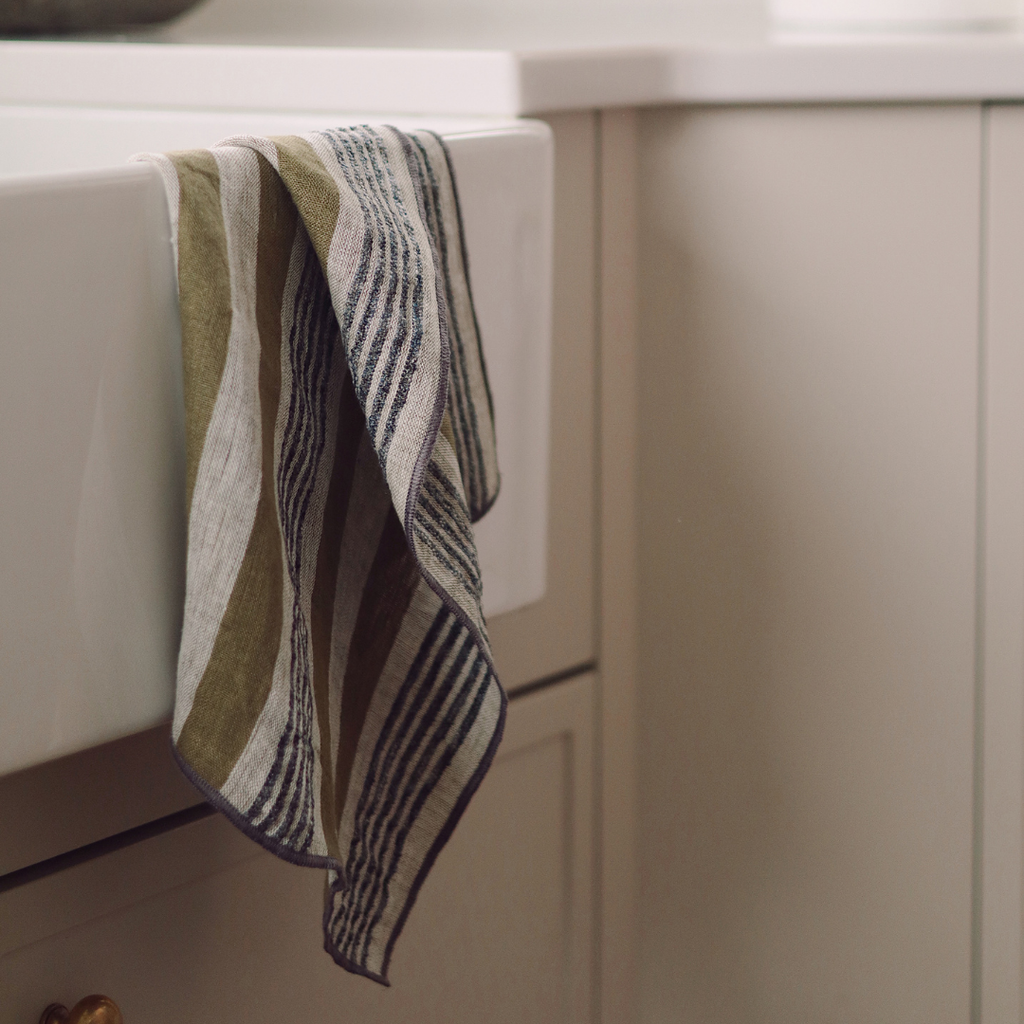 Levi Linen Tea Towel - Ochre (Sold Individually)