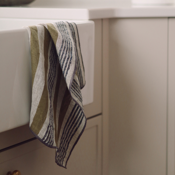 Levi Linen Tea Towel - Ochre (Sold Individually)