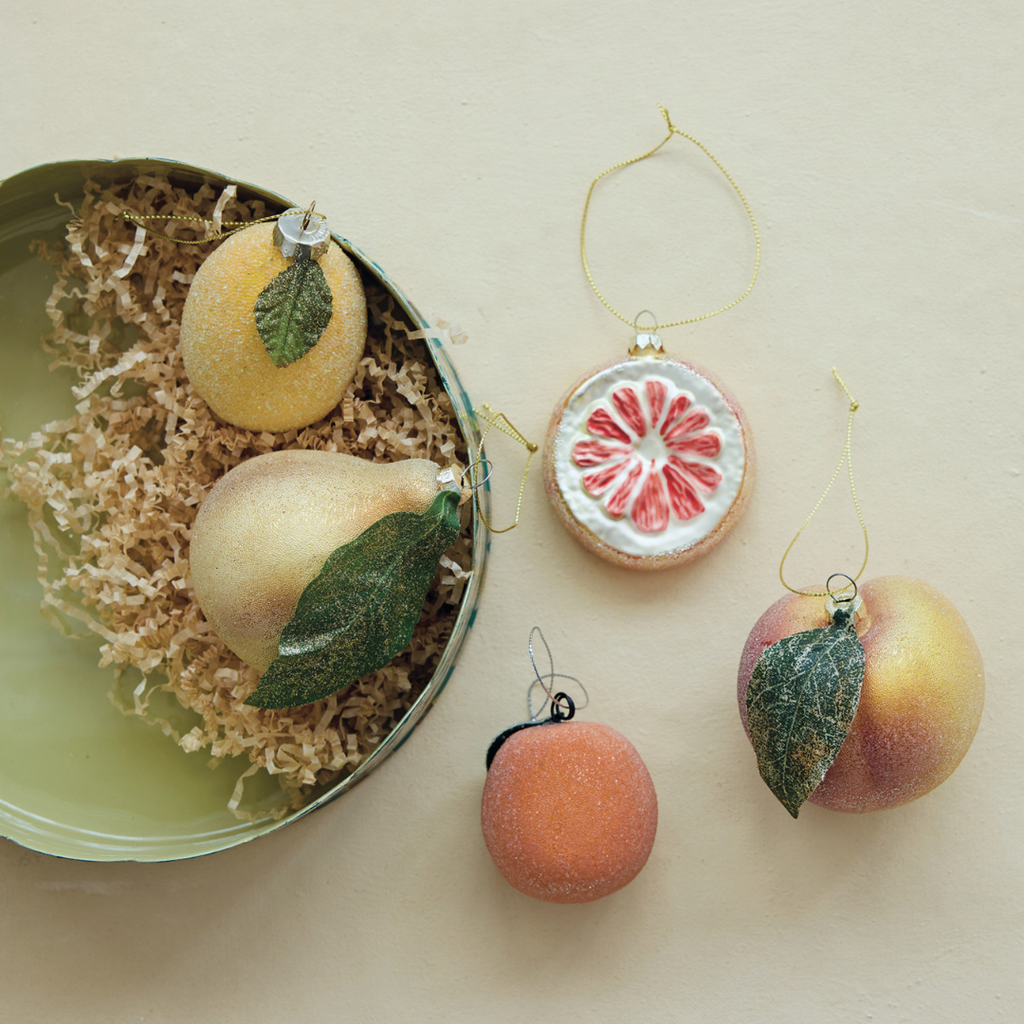 Orange Slice Glass Ornament