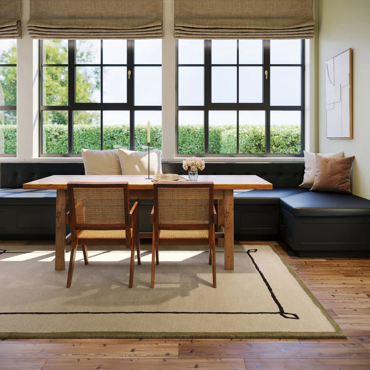 Dash & Albert - Serge Bordered Tan Wool Rug