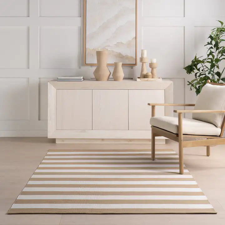 Dash & Albert - Banks Stripe Khaki Handwoven Indoor/Outdoor Rug