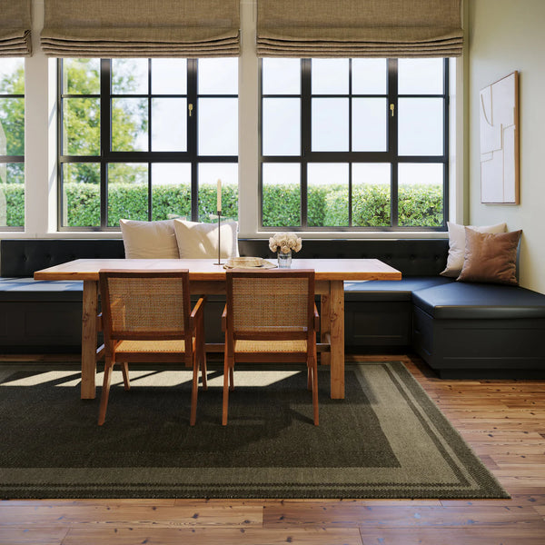 Dash & Albert - Canon Bordered Green Wool Rug