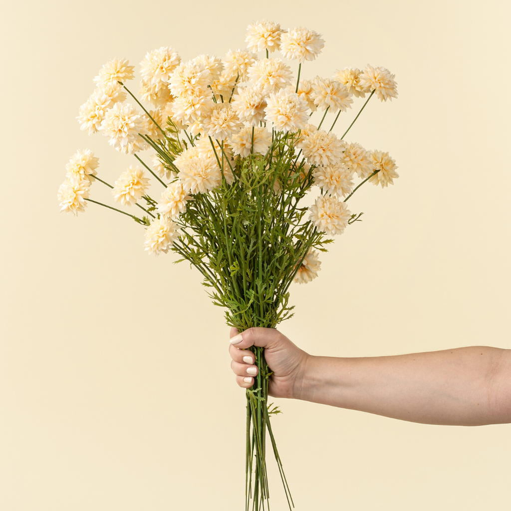Mini Chrysanthemum Stem - Cream (22"H)