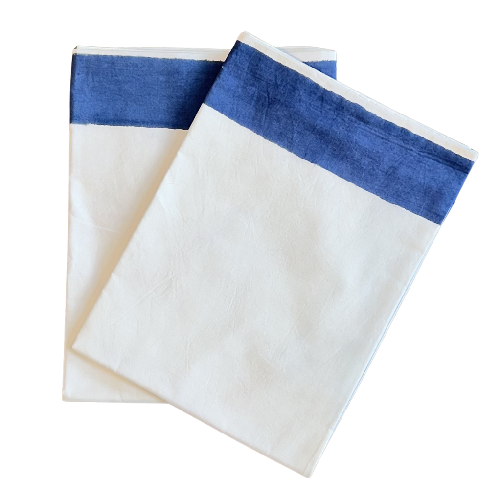 Single Border Shams - Navy (Set of Two)