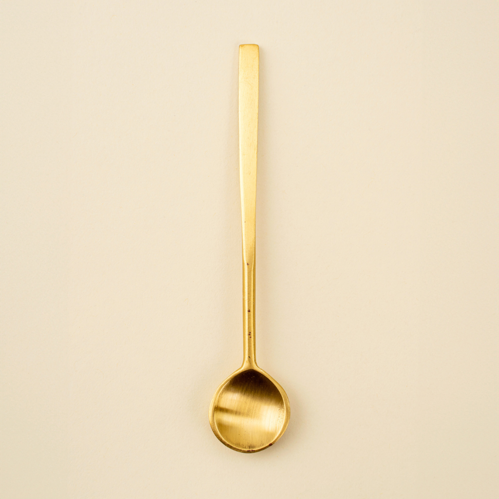 Polished Brass Salt Spoon