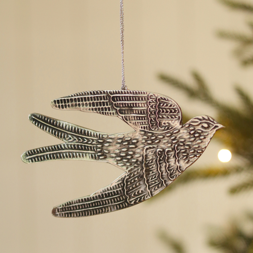 Dove Ornament - Antique Silver (Two Sizes Available)