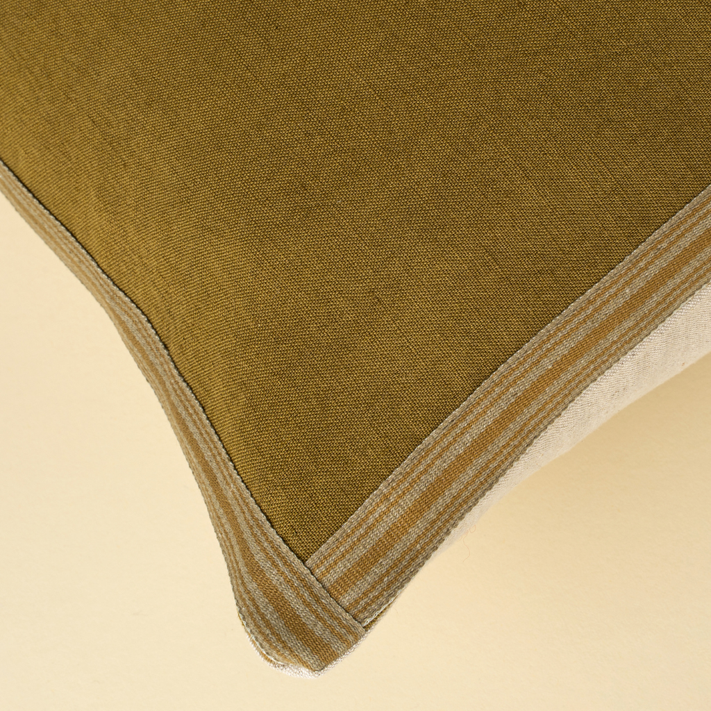 Esme Linen Pillow - Olive (16" x 24")