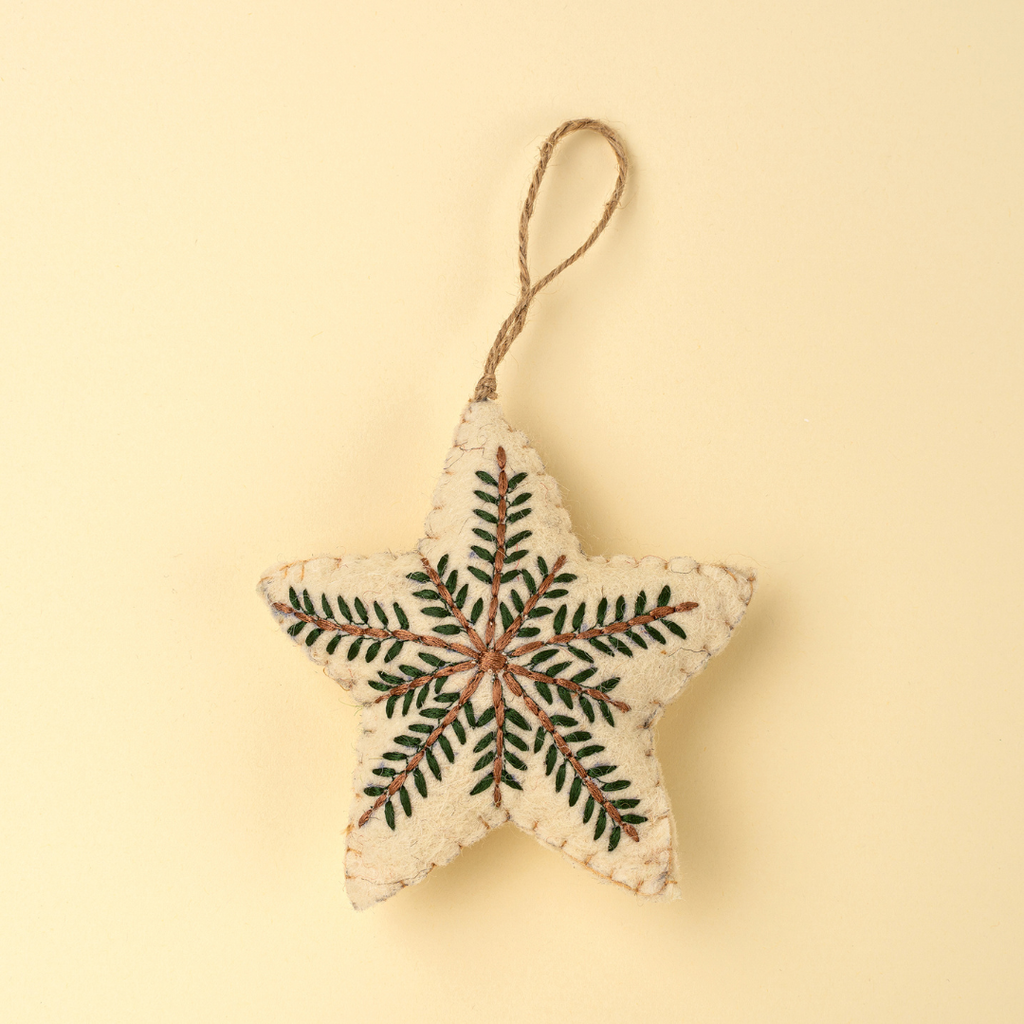 Embroidered Star Ornament
