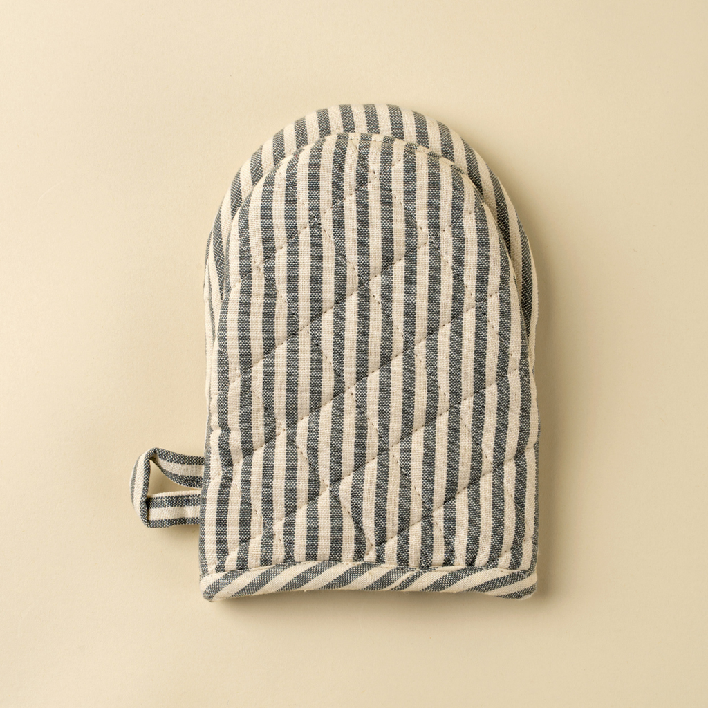 Hampton Stripe Oven Mitt - Slate Grey