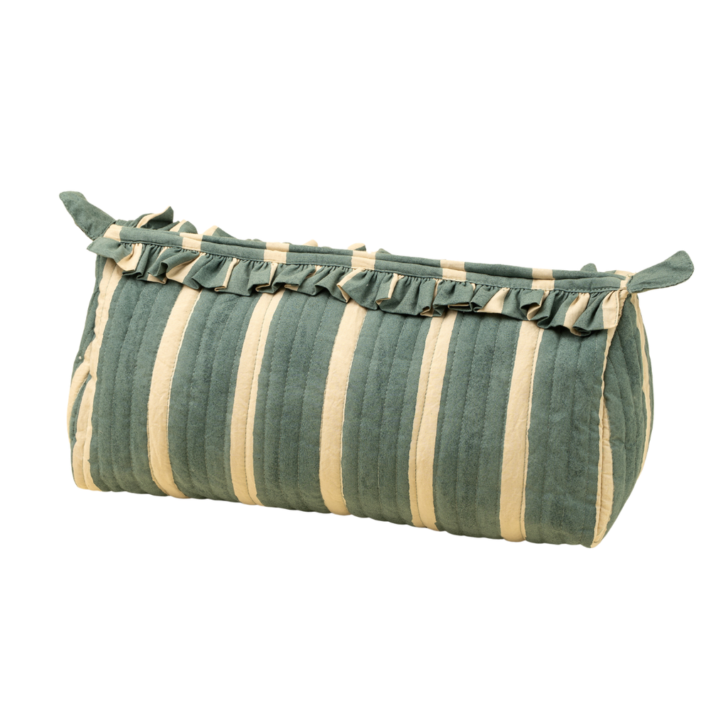 Block Print Stripe Pouch - Blue (Two Sizes Available)