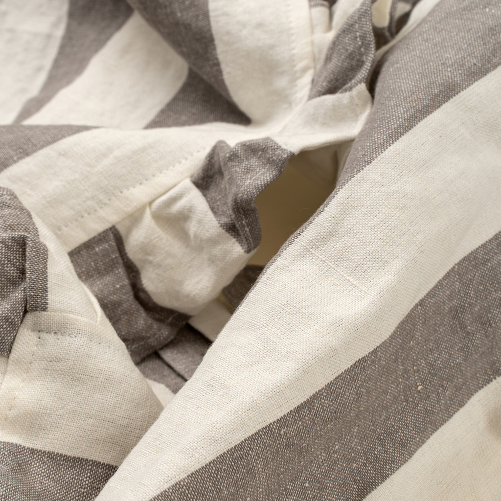 Ruffle Wide Stripe Table Runner - Grey (112"L)