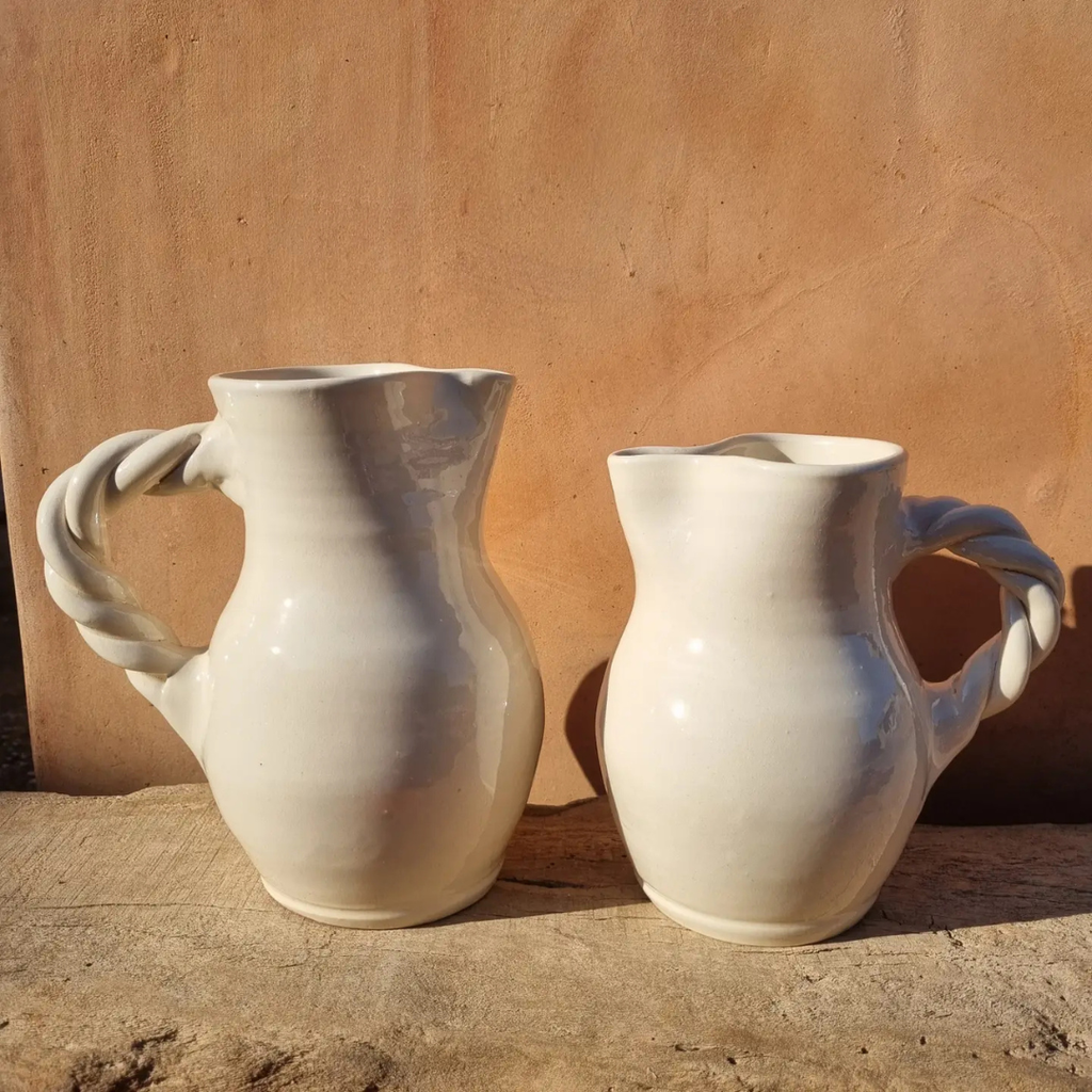 Handmade Braided Pitcher - Ivory