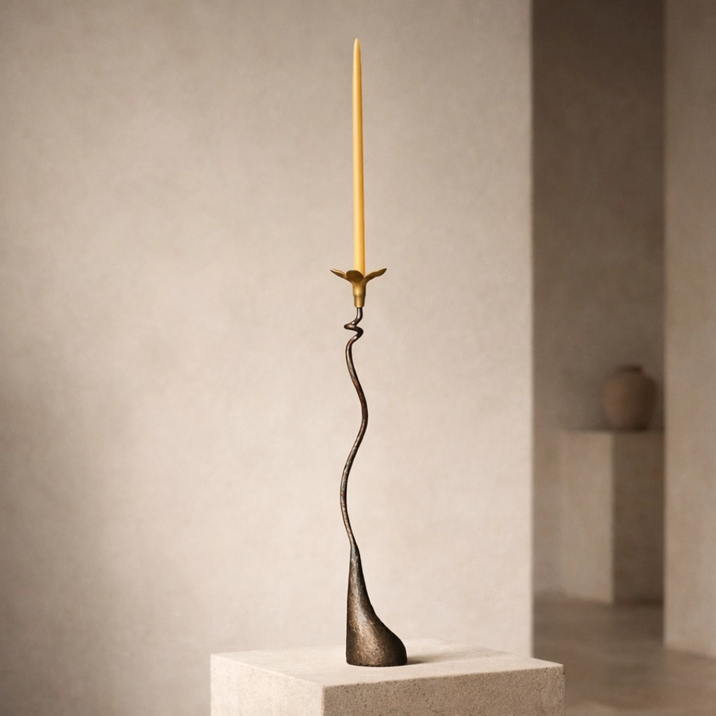 Handmade Iron Candle Holder - Floral