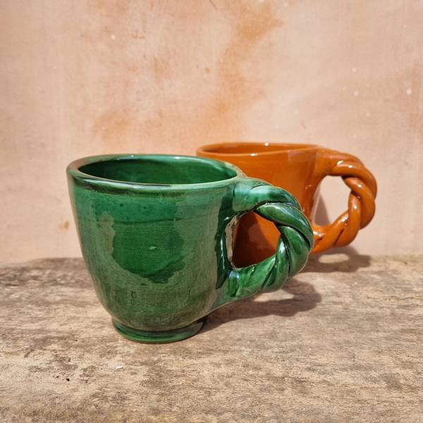 Handmade Braided Mug - Rust