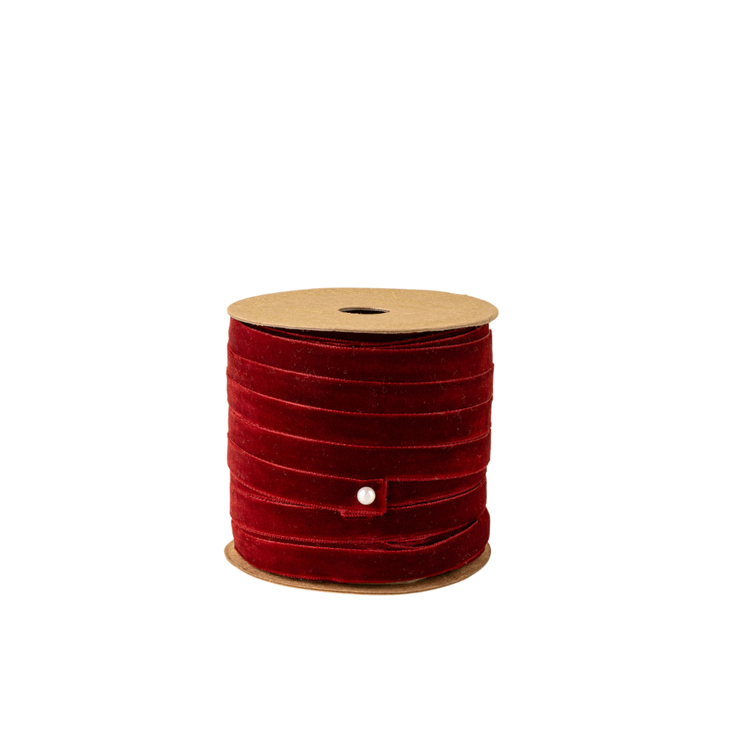 Velvet Ribbon on Wood Spool - 1/2" (Four Colours Available)