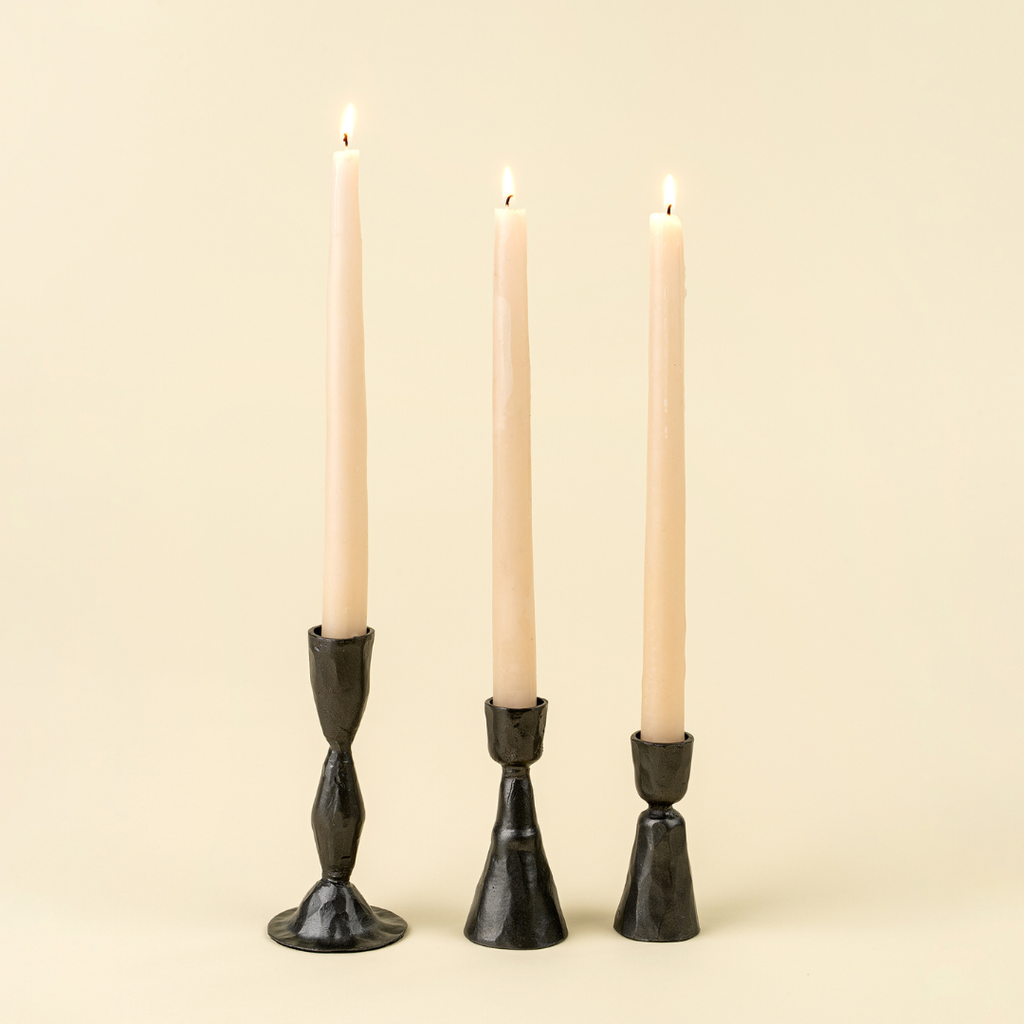 Zora Gunmetal Candlesticks