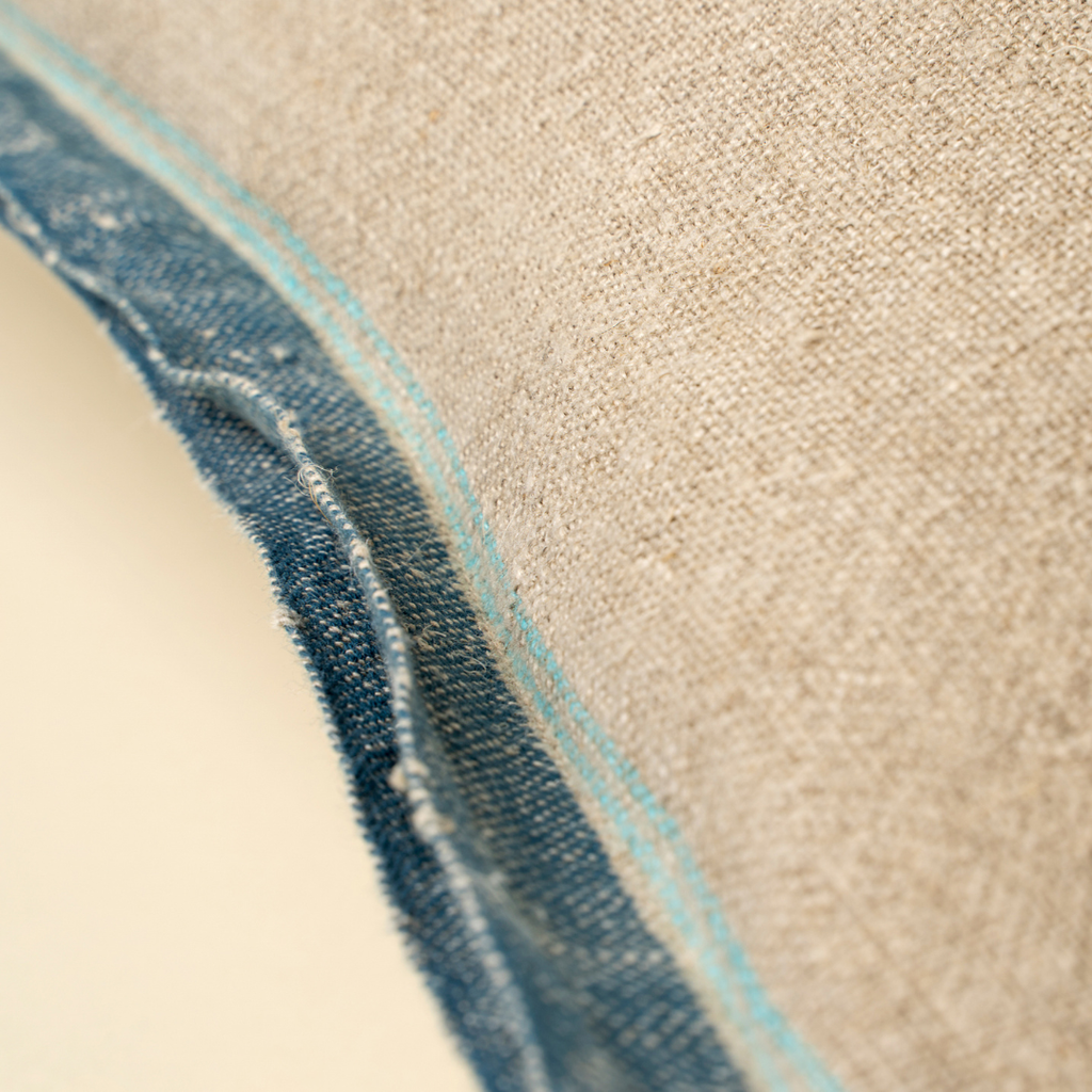 Selvage Linen Pillow - Denim (20" x 20")