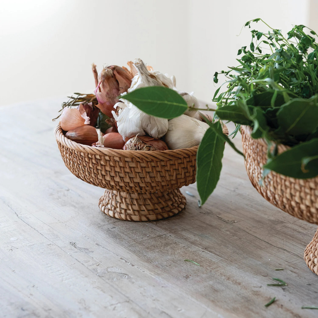 Rattan Footed Bowls (Two Sizes Available)
