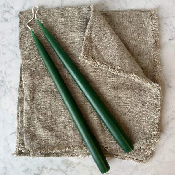 Pair of Hand-Dipped Danish Tapers - Evergreen