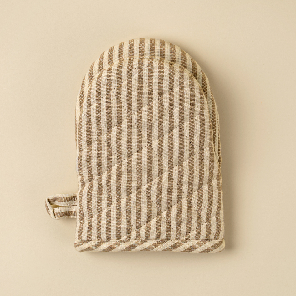 Hampton Stripe Oven Mitt - Sand