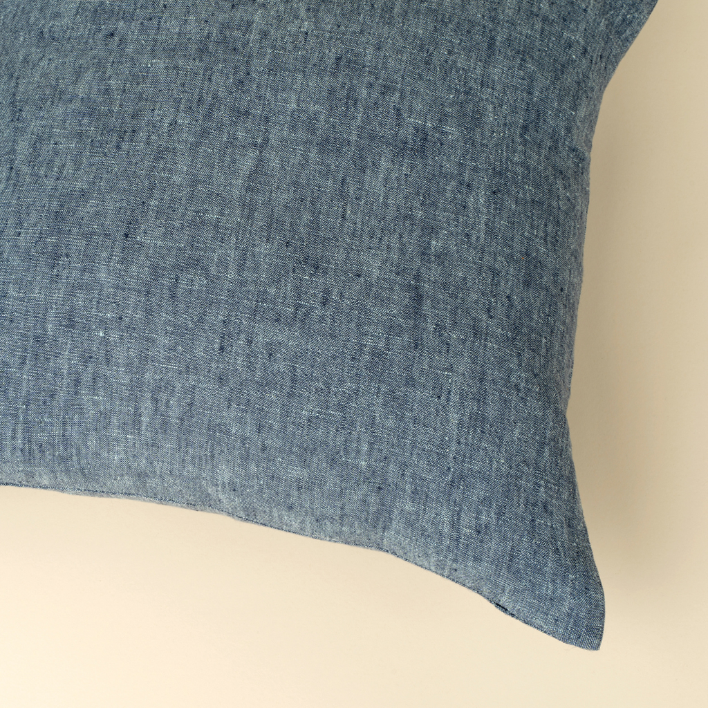 Linen Chambray Pillow - Denim (20" x 20")