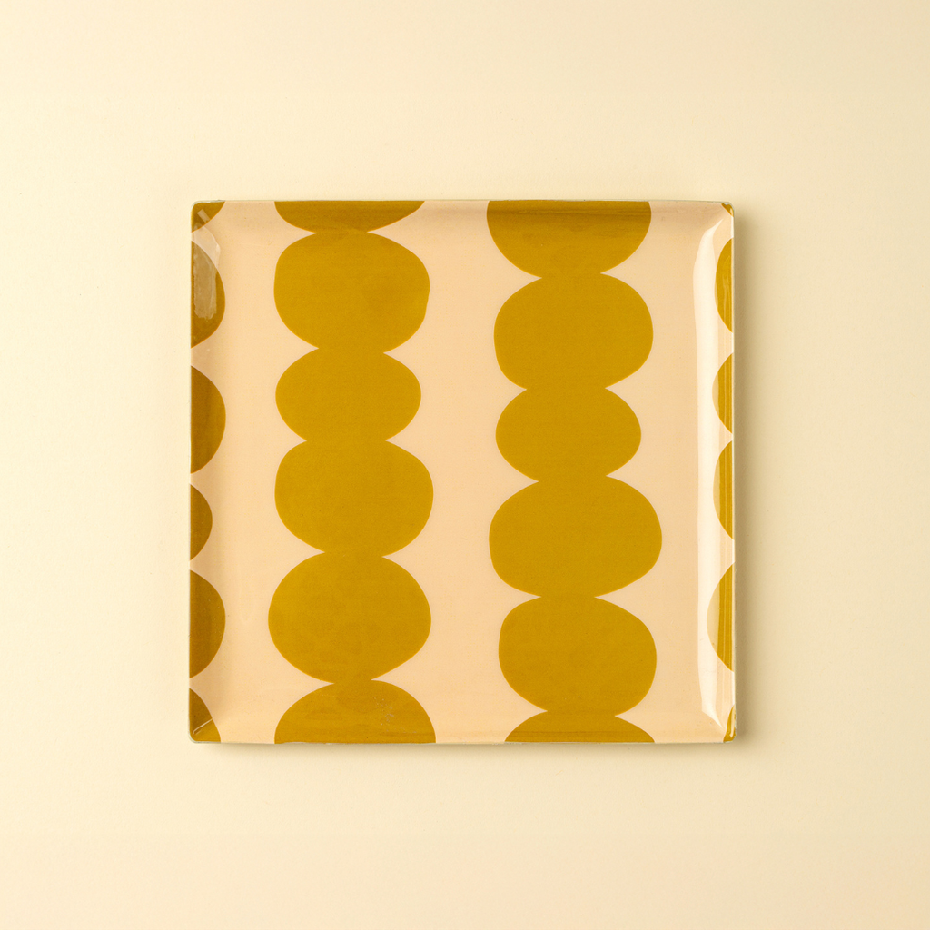 Bobble Enameled Tray - Square