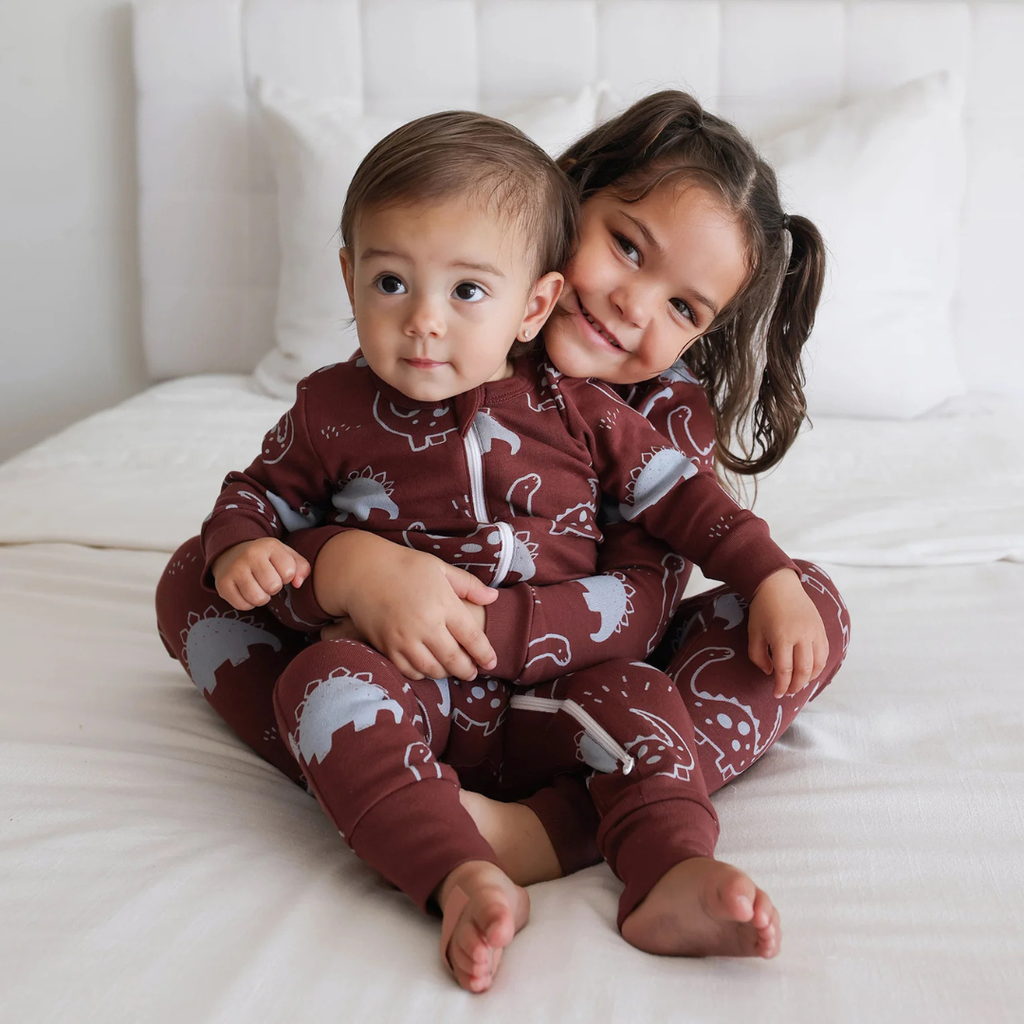 Parade Organics Signature Print '2-Way' Zipper Romper - Dinosaurs