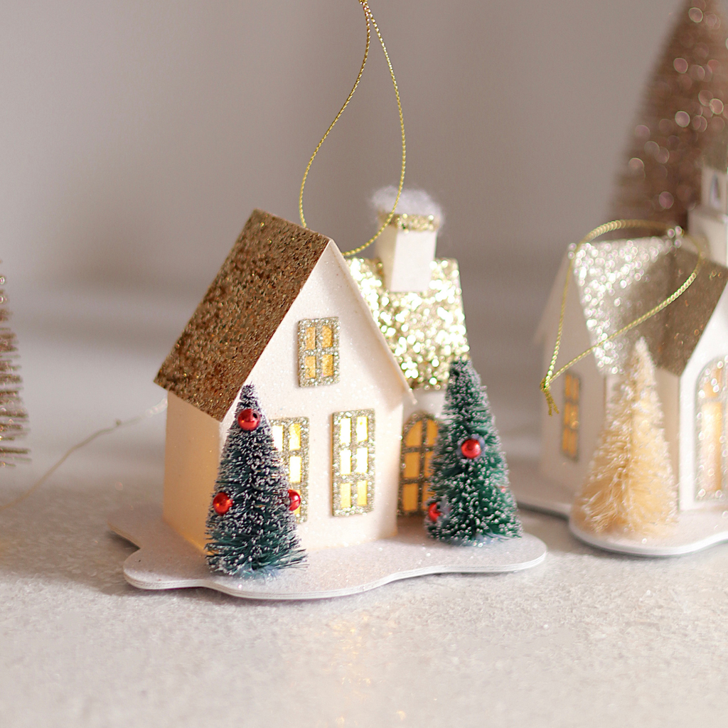 LED Glitter House Ornament