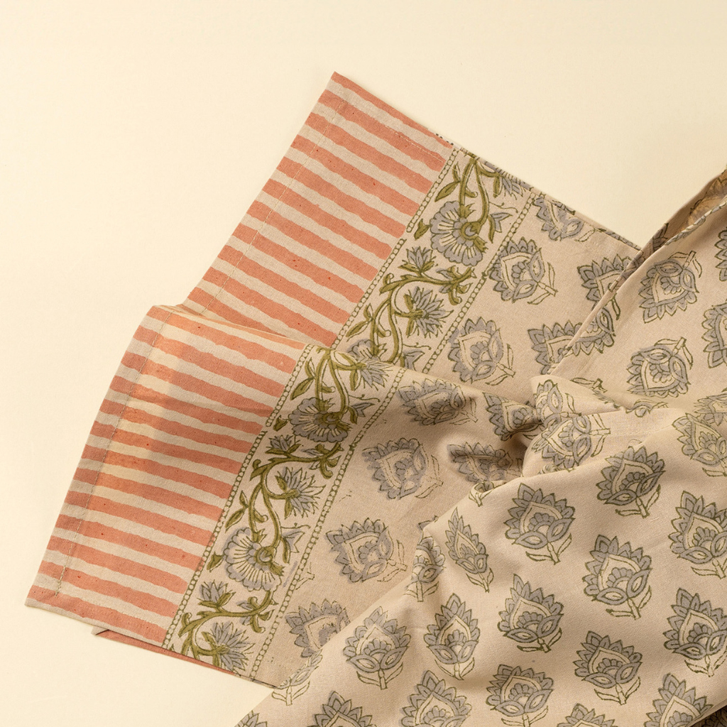 Ritika Block Print Table Runner - 108"L