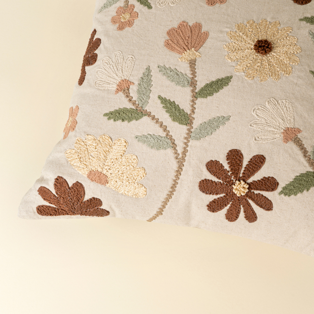 Florence Embroidered Pillow - 20" x 20"