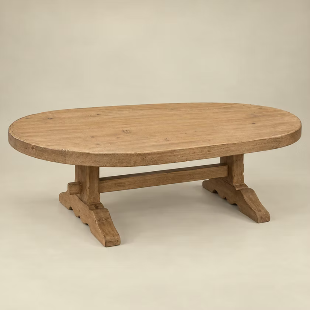 Arden Reclaimed Wood Oval Coffee Table (Two Colours Available)