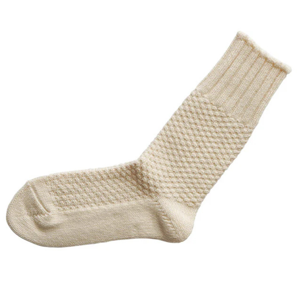 Wool Cotton Boot Socks - Ivory