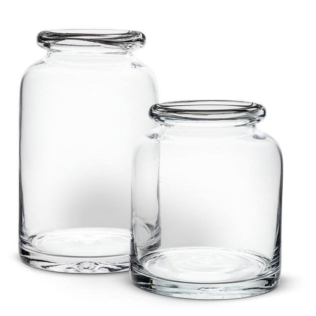 Wide Neck Glass Bottle Vase (Two Sizes Available)