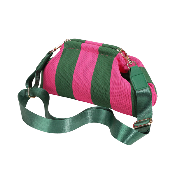 City Girl Pouch + Strap - Hot Pink/Green