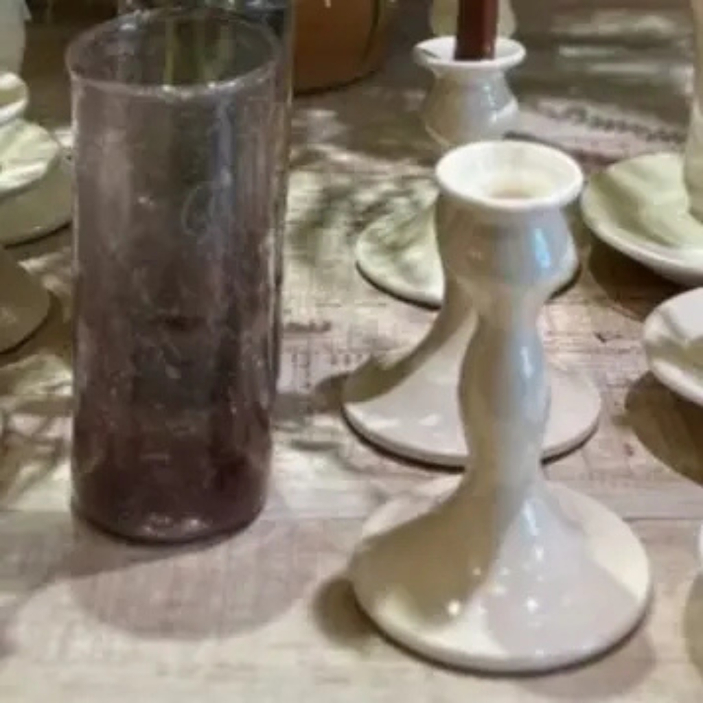 Handmade Ceramic Candle Holders - Cream (Two Sizes Available)