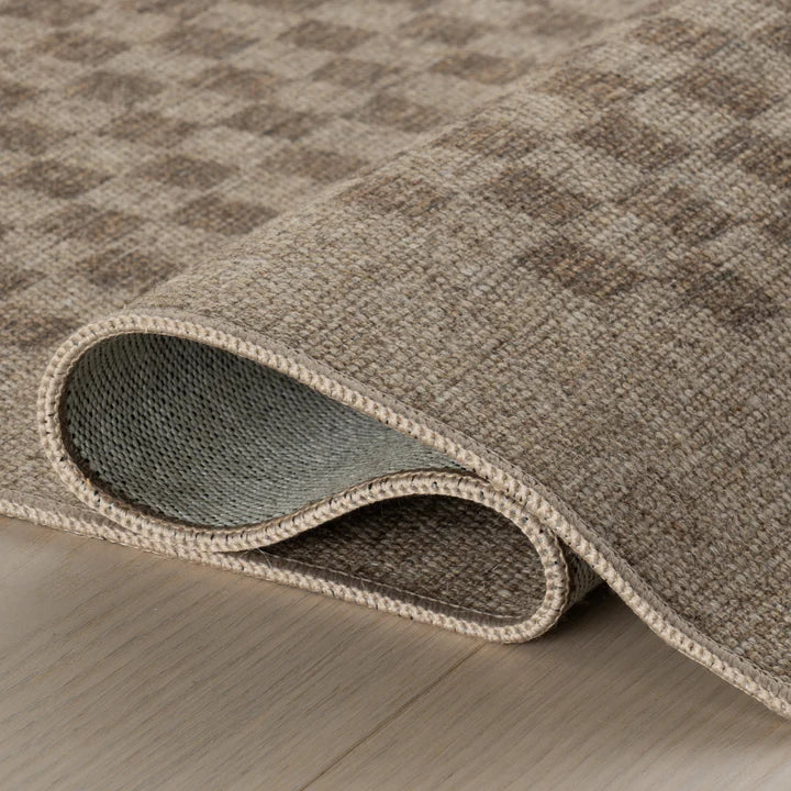 Dash & Albert - Watts Modern Checkered Brown Machine Washable Rug