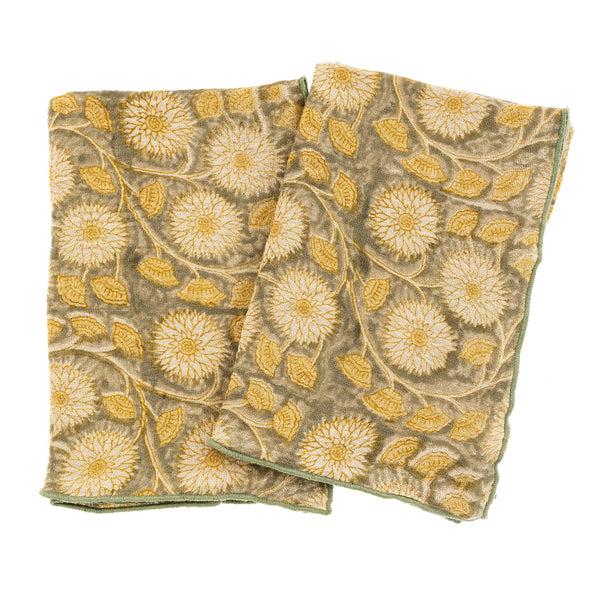 Marigold Block Print Tea Towel (Sold Individually)