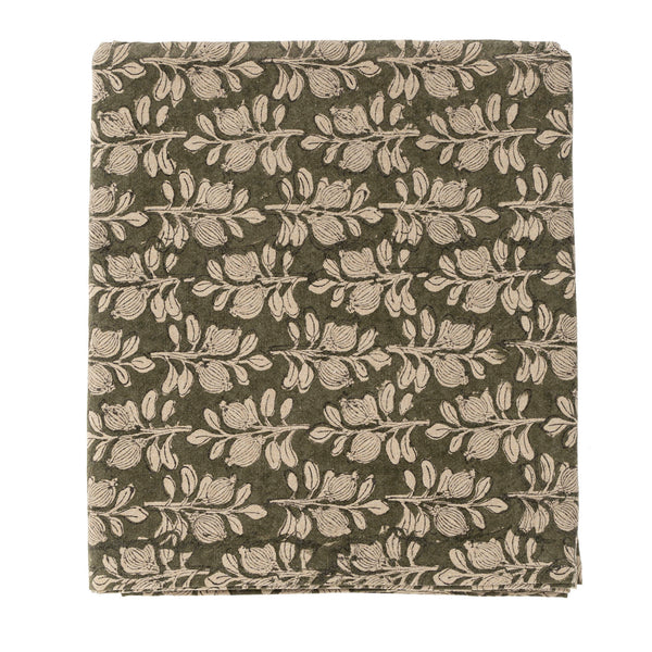 Arbor Block Print Tablecloth - Olive