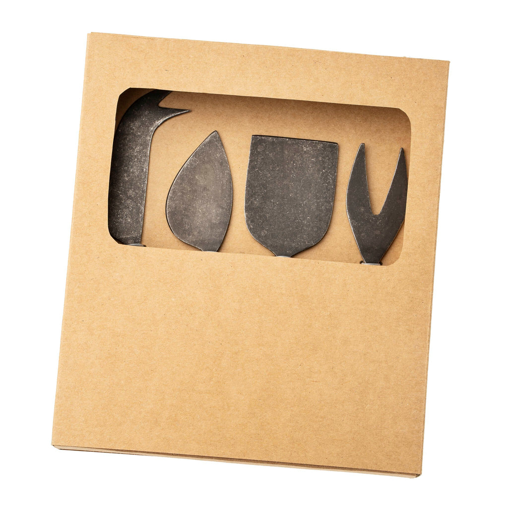 Boxed Set of Cheese Knives - Black