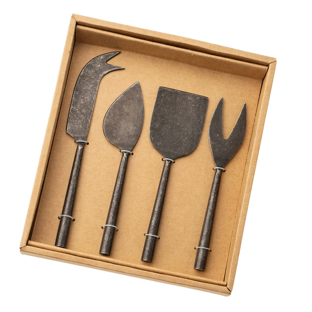 Boxed Set of Cheese Knives - Black