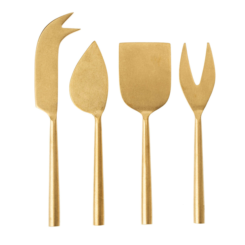 Boxed Set of Cheese Knives - Gold