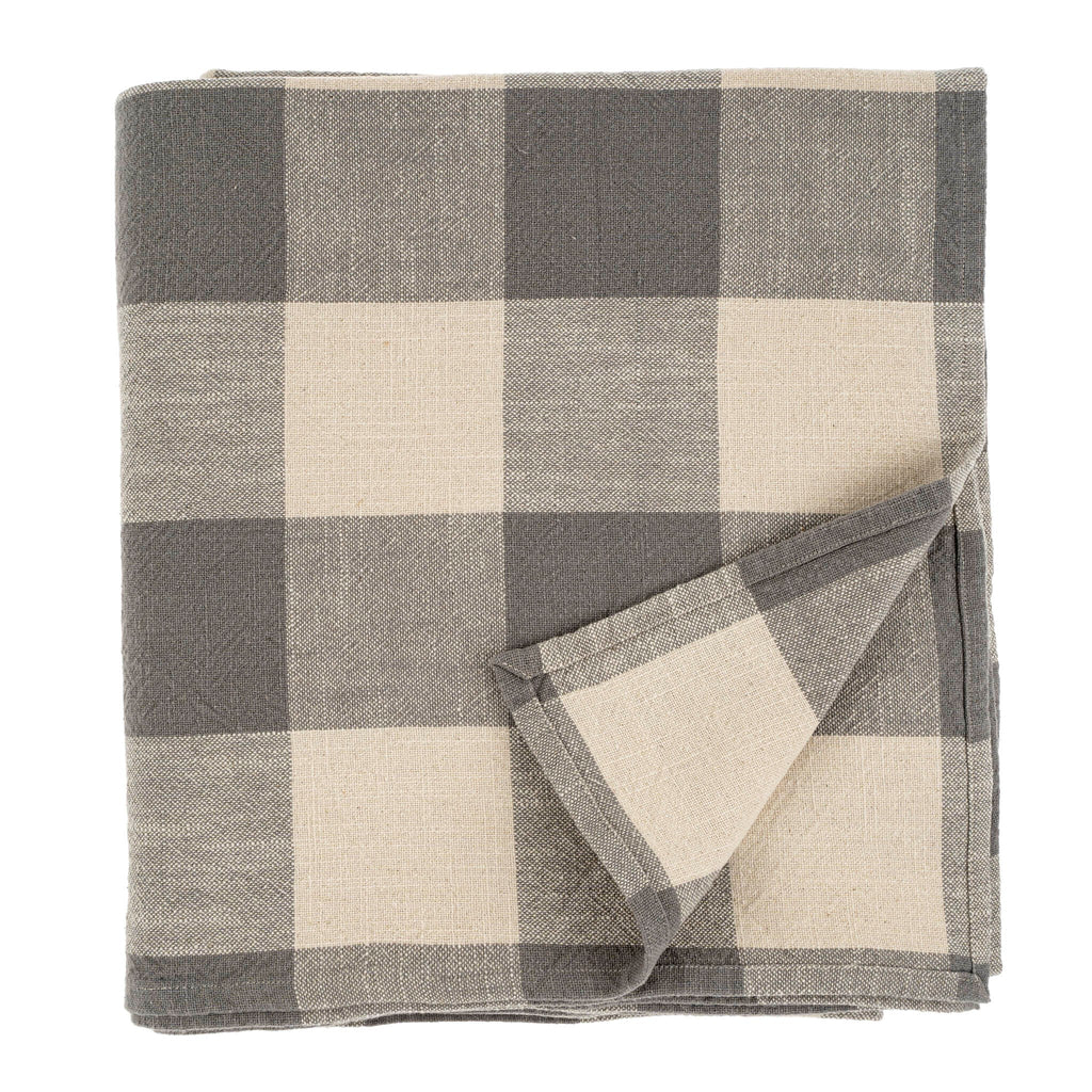 Salinas Gingham Tablecloth - Grey