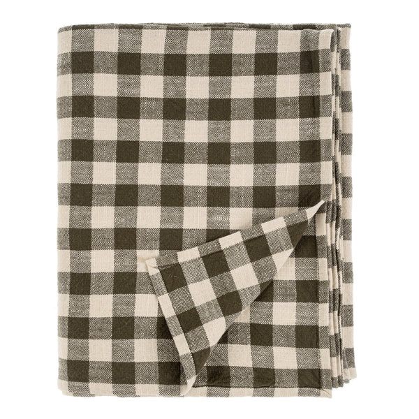 Somerset Gingham Tablecloth - Olive