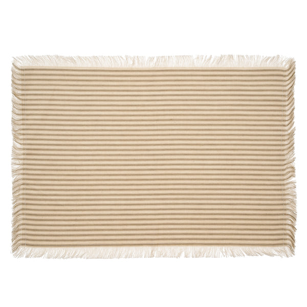 Ticking Fringe Placemats - Grey