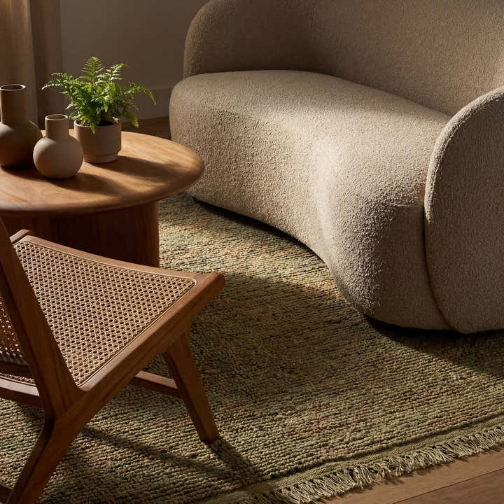 Dash & Albert - Varnu Textured Handmade Green Jute Rug