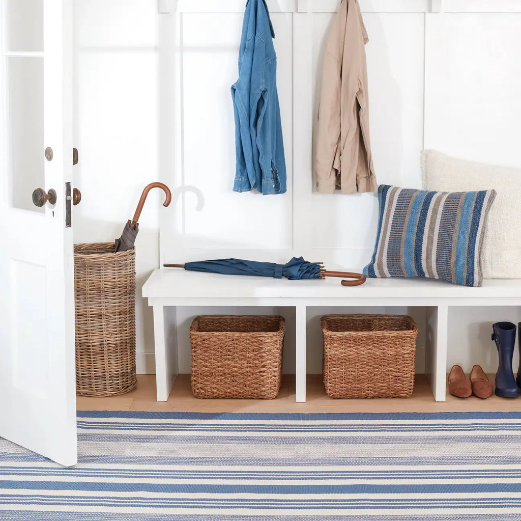 Dash & Albert - Quincy Stripe Denim Handwoven Indoor/Outdoor Rug