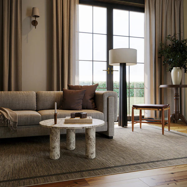 Dash & Albert - Hanover Modern Bordered Brown Machine Washable Rug