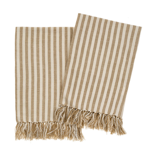 Bengal Stripe Hand Towel - Sand (Sold Individually)